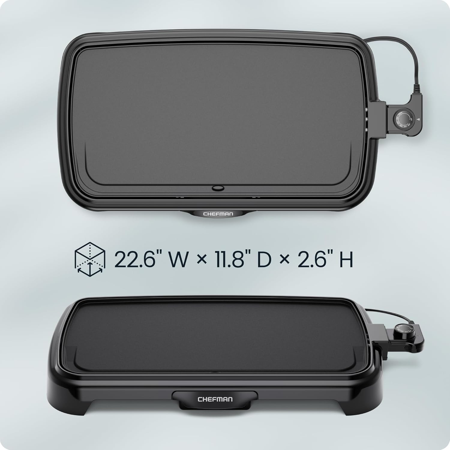 Chefman XL Electric Griddle with Removable Temperature Control. 25 x 51 CM