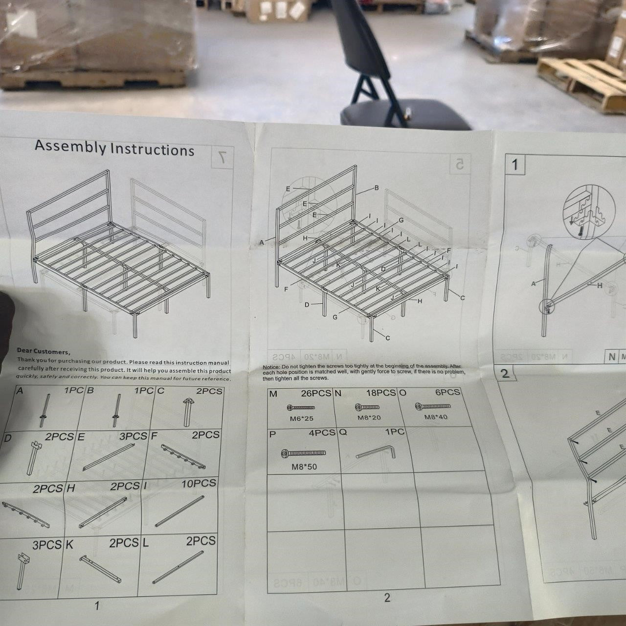 Queen Size Bed Frame, Heavy Duty EP45441