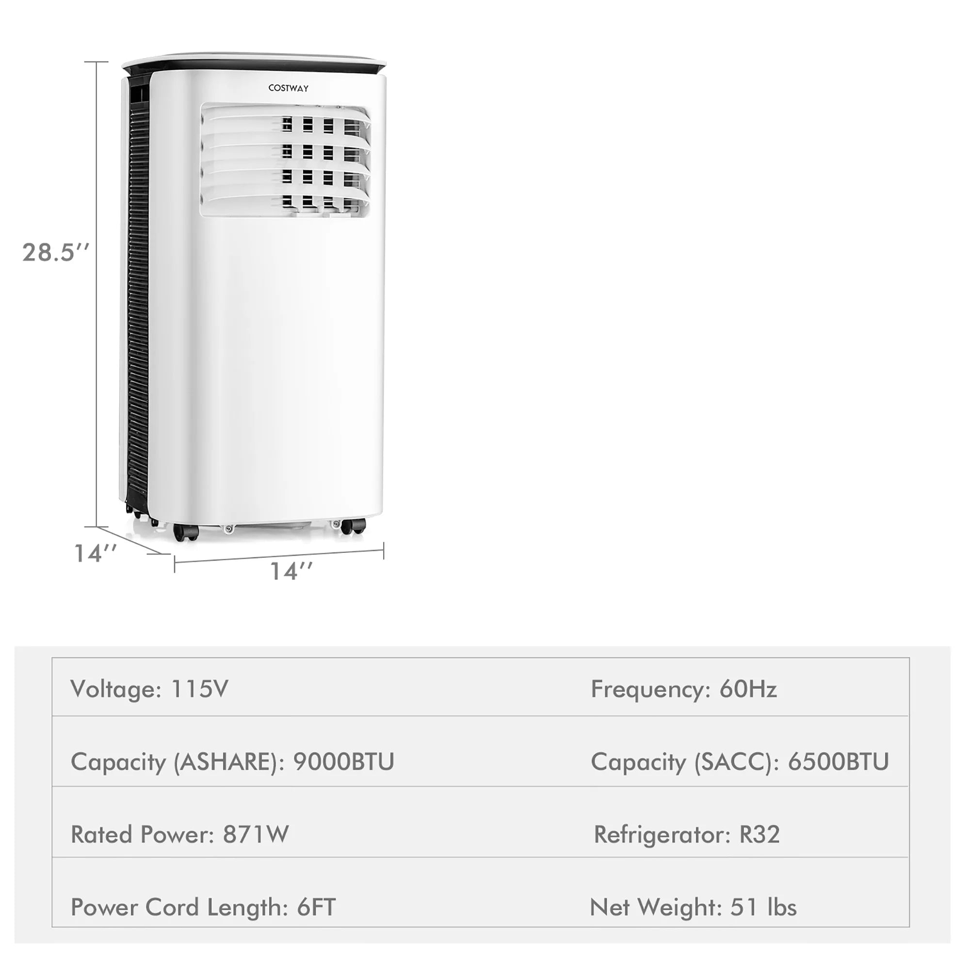 Costway 9,000 BTU Air Cooler 3 in 1 Portable