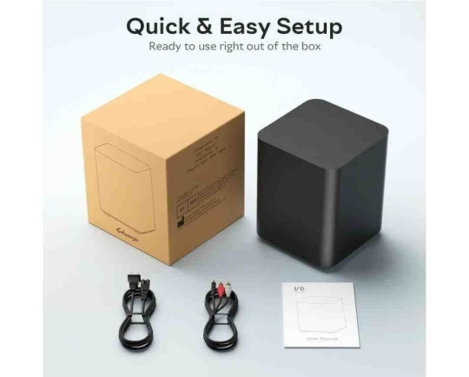 OHAYO 60W Down-Firing Powered Subwoofer with Built-in Class D Digital Amplifier