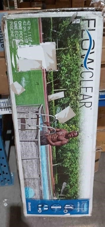 Bestway Flowclear Steel A-Frame Pool Ladder with Hand Rail, 42-in N