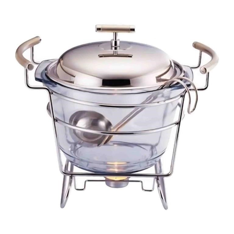 Marinex Round Food Warmer With Glass Dish, 4×2.5Liter