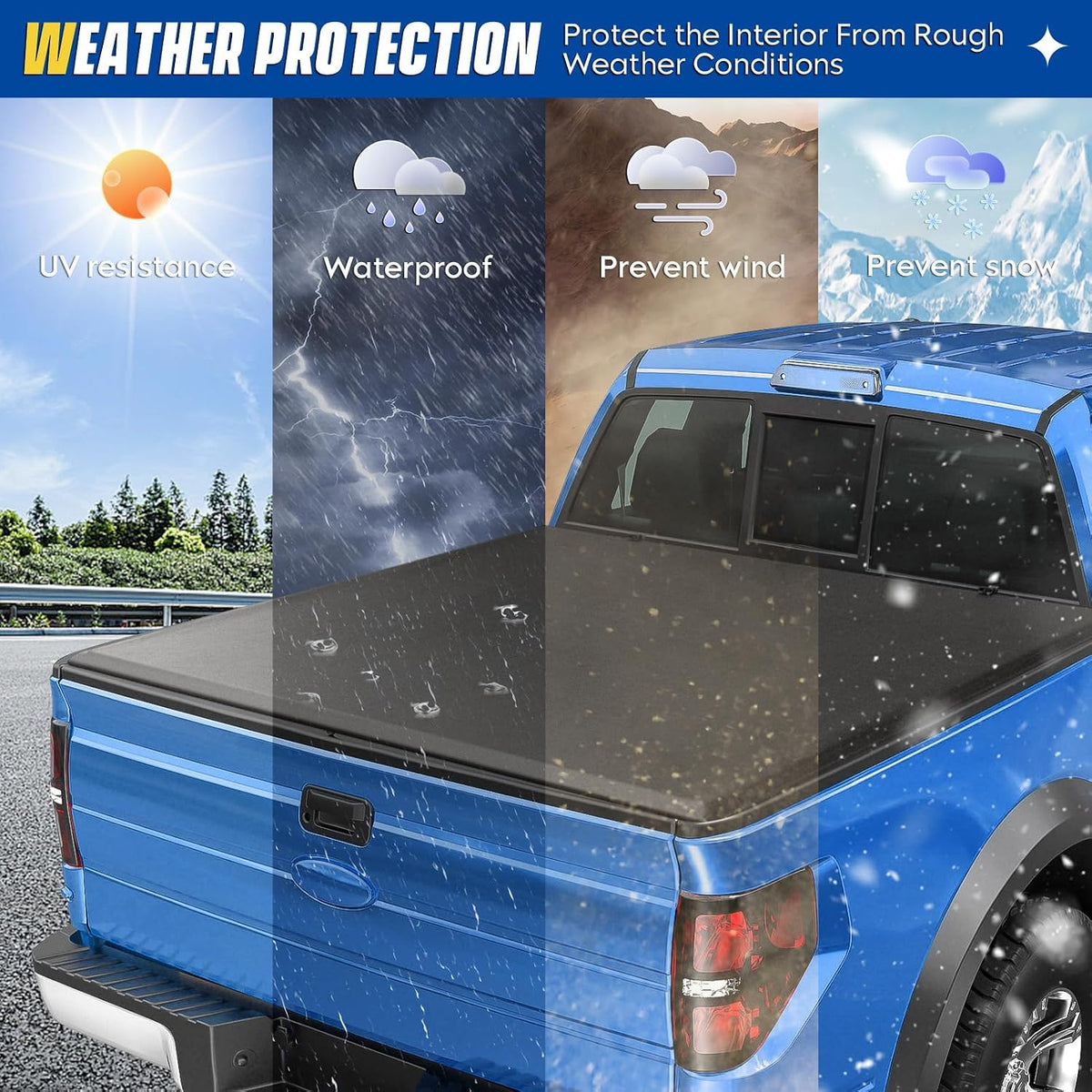 Soft Roll-up 6.5ft Truck Bed Tonneau Cover for Ford F-150 2015-2026 f150