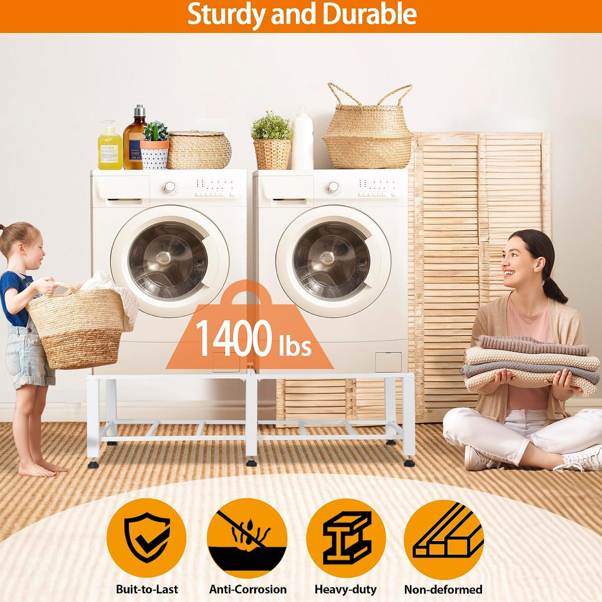 Talustool Premium Washer and Dryer Pedestal., 1400lbs Capacity, Stand 58 x 29 x 15 Inch (2 pack)