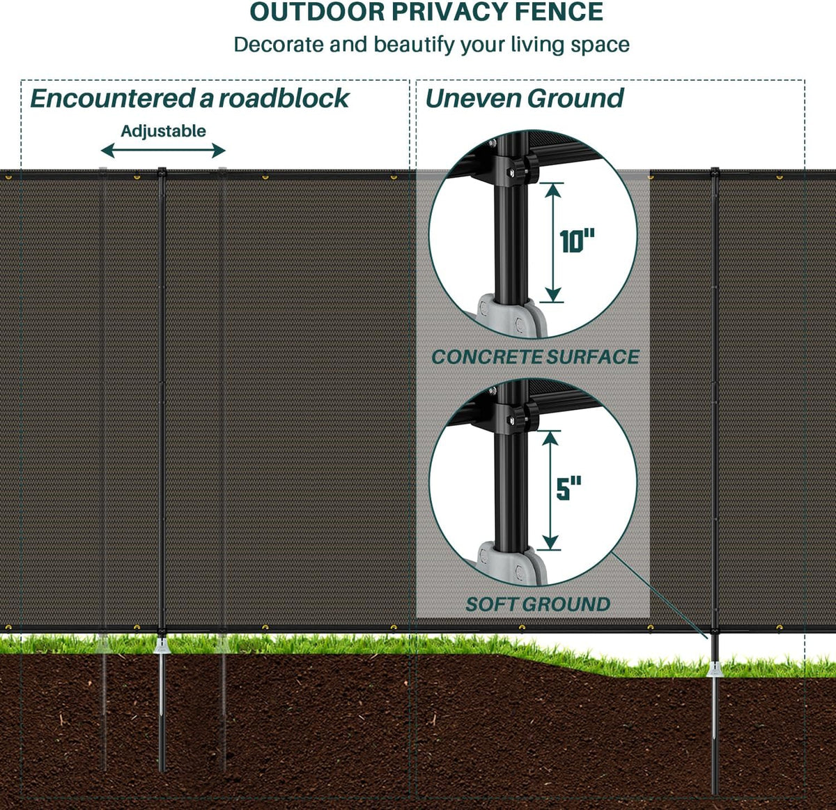 Bynbbur 6'x24' Outdoor Divider Privacy Fence, BROWN