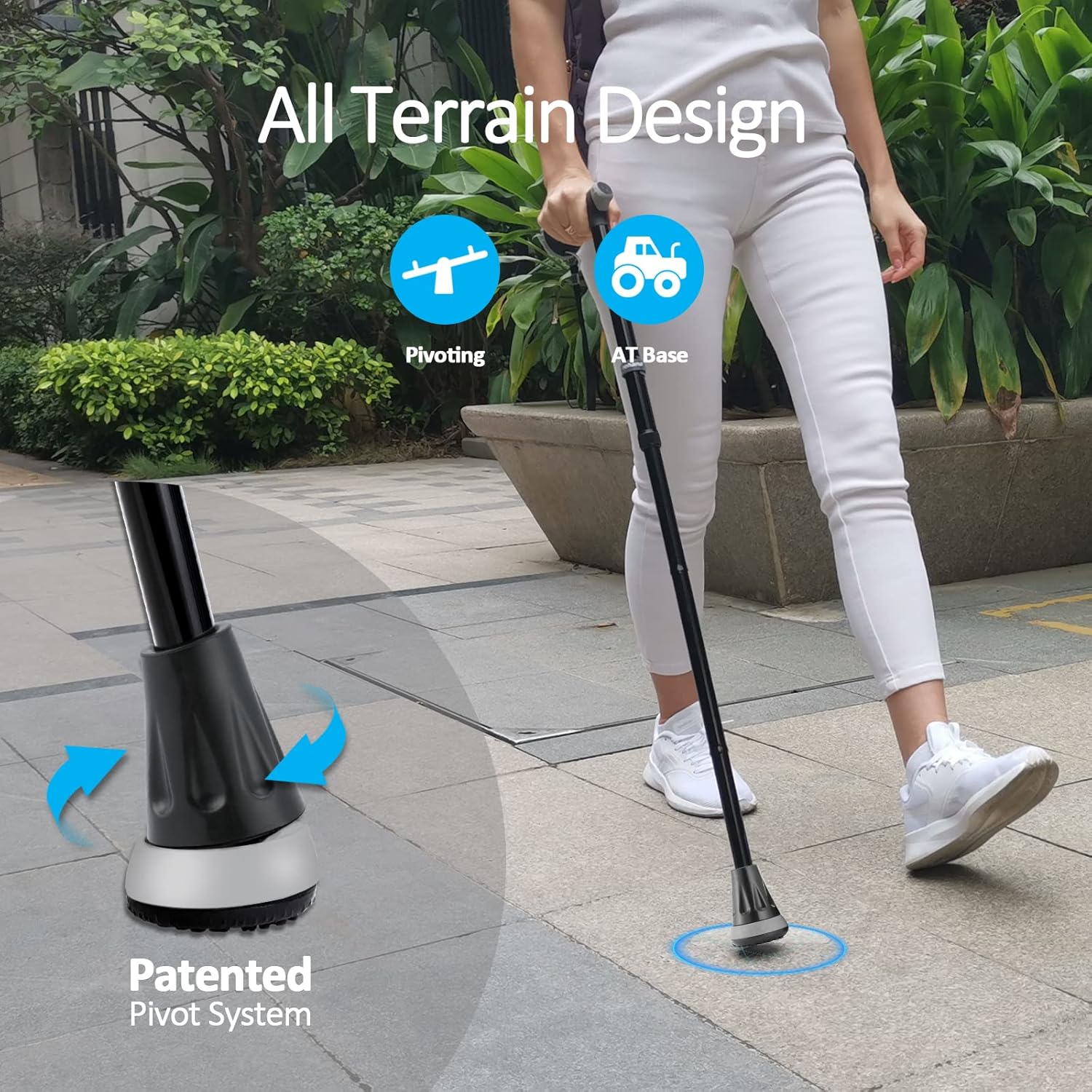 Rehand Cane Tips, Blue All Terrain Tip