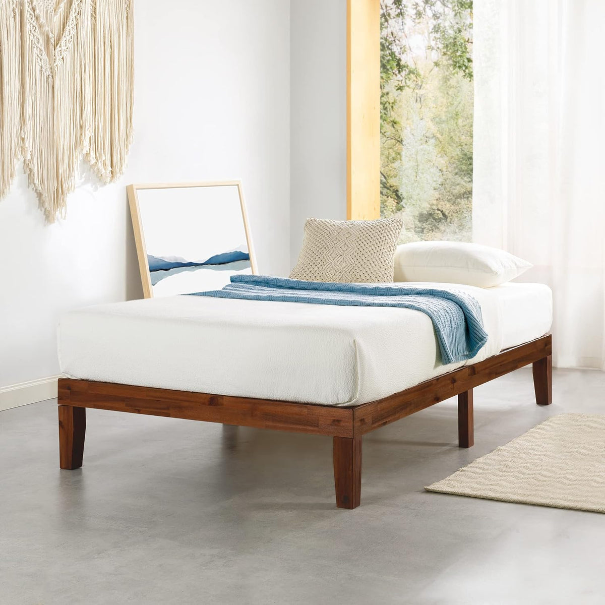 Classic Solid Wood Platform Bed Frame 12" TWIN