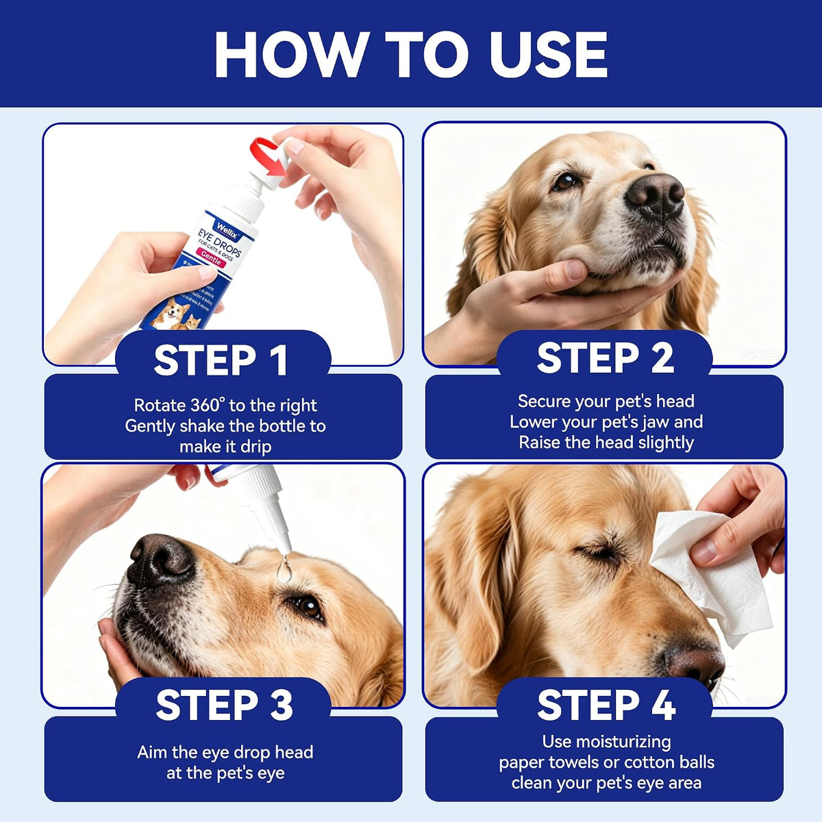 Wellix PET Dog Eye Drops for Dogs & Cats