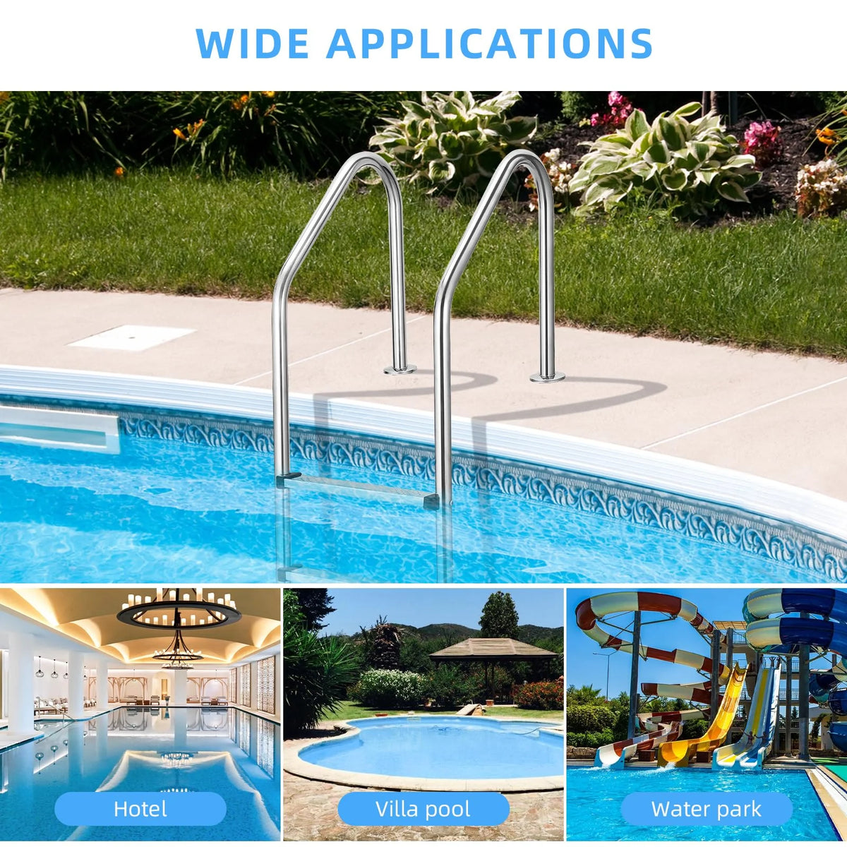 DealsGarvee 304 Stainless Steel Pool Ladder