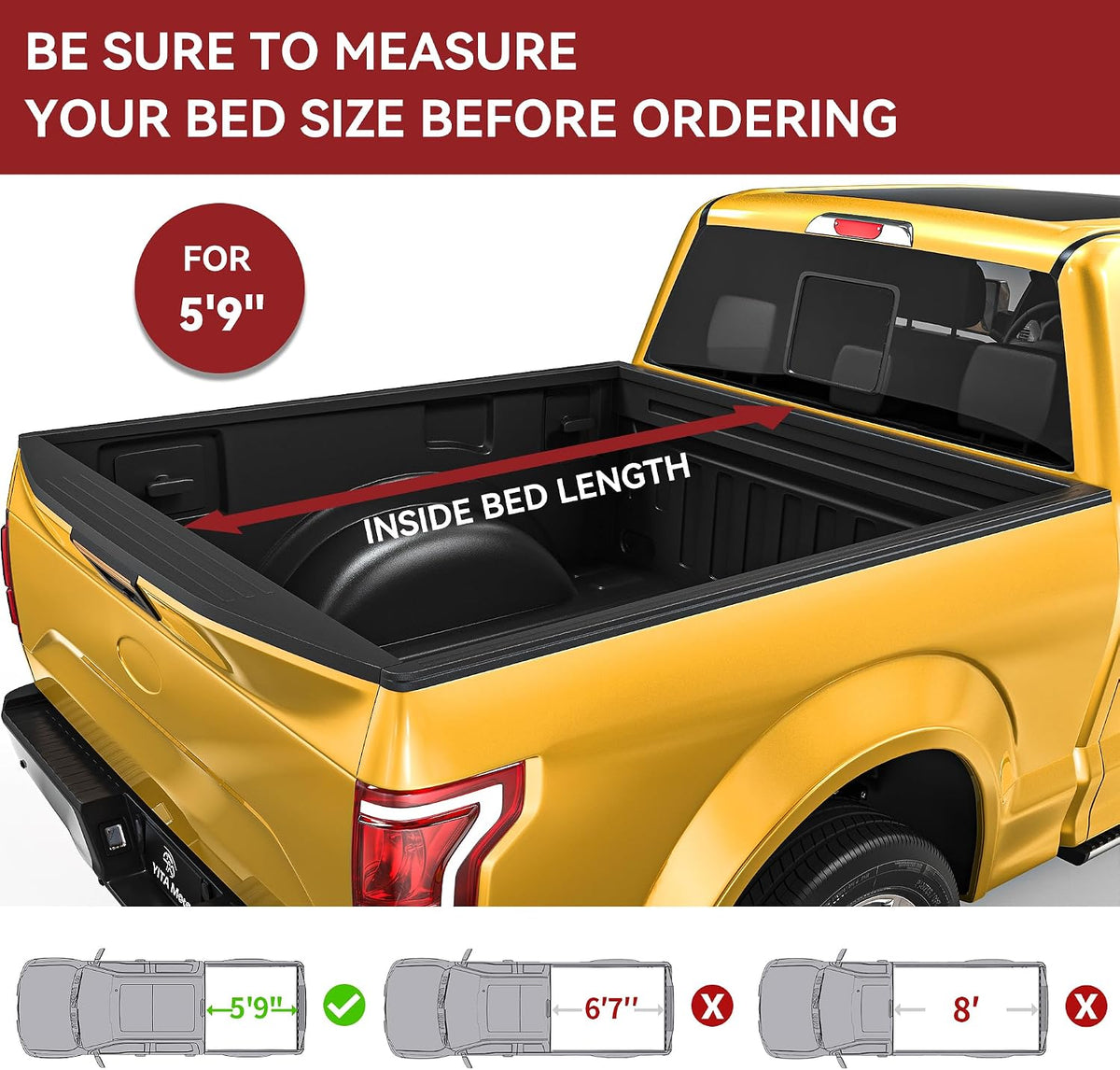 Soft Tri-Fold Tonneau Cover for 2019-2026 Silverado 1500 5.8ft. Bed Pickup