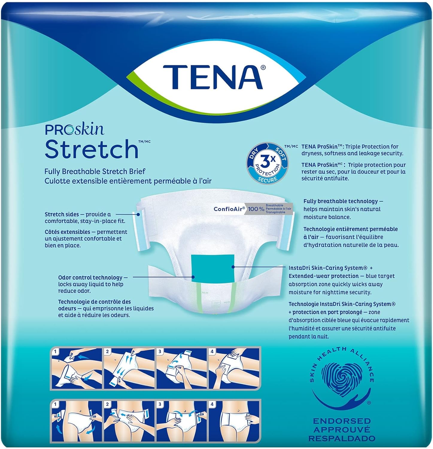 TENA Stretch Super Briefs, Incontinence, Disposable, Heavy Absorbency