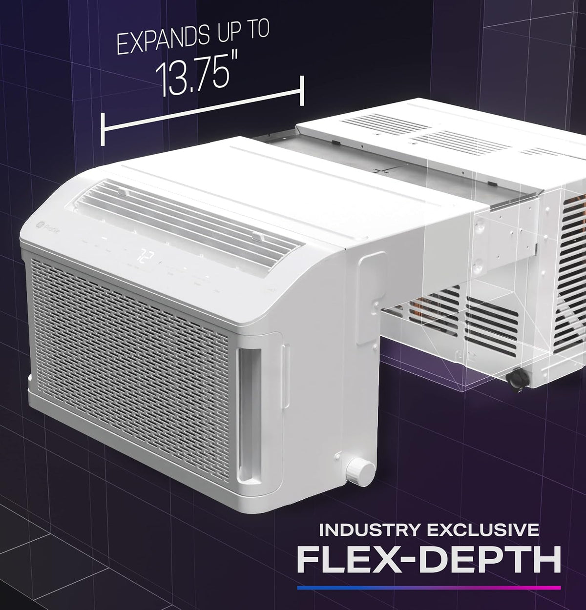 GE Profile ClearView Inverter Window Air Conditioner Unit, 12,200 BTU, WHITE