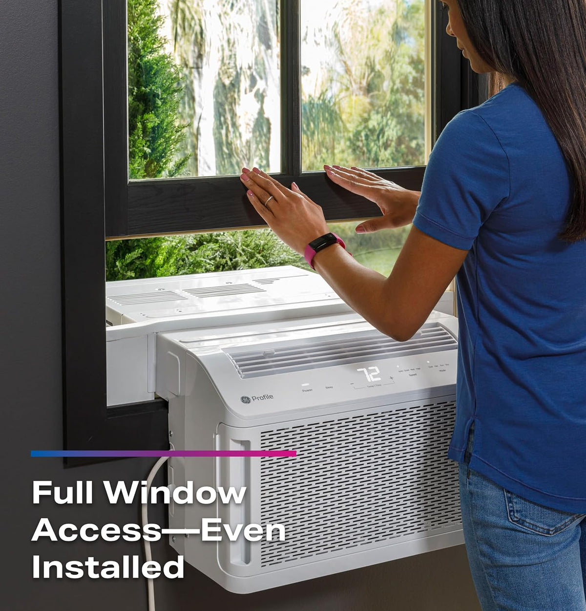GE Profile ClearView Inverter Window Air Conditioner Unit, 12,200 BTU, WHITE