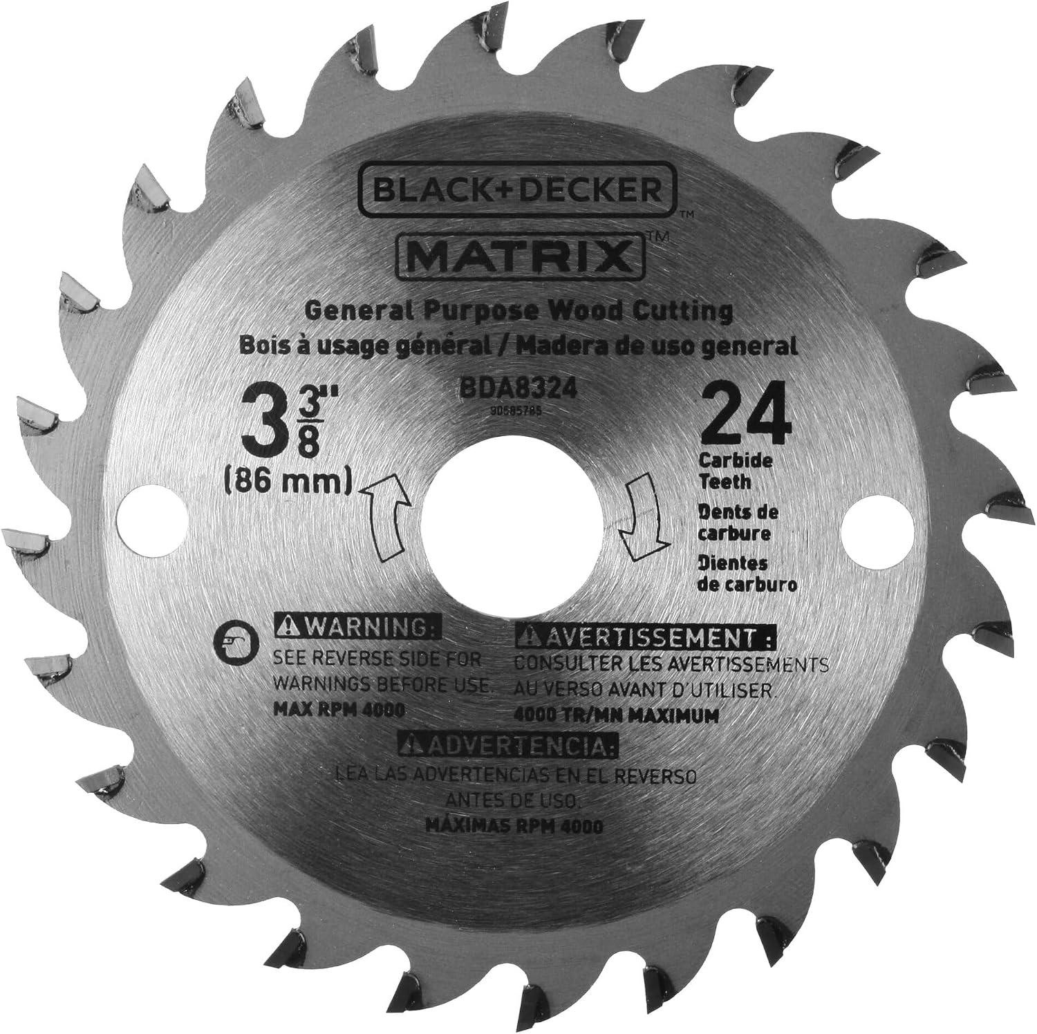 Black and Decker BDA8324 Matrix 3-3/8" x 24 Carbide Teeth Saw Blade