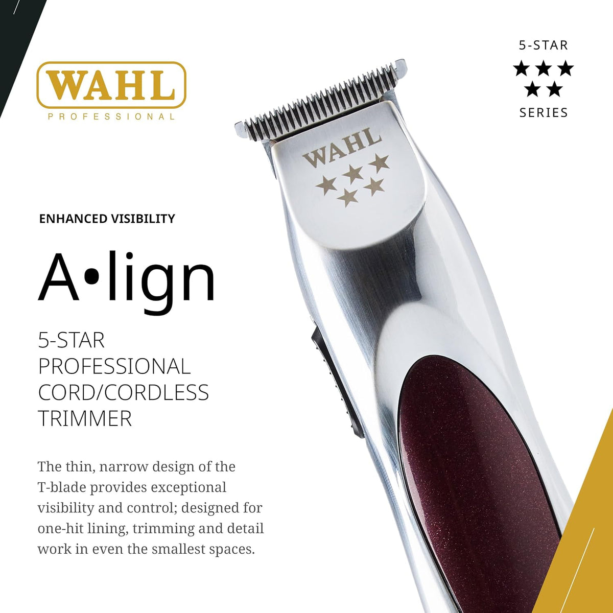 Wahl Professional A•Lign Trimmer - Professional Trimmer, 3 Trimming Guides