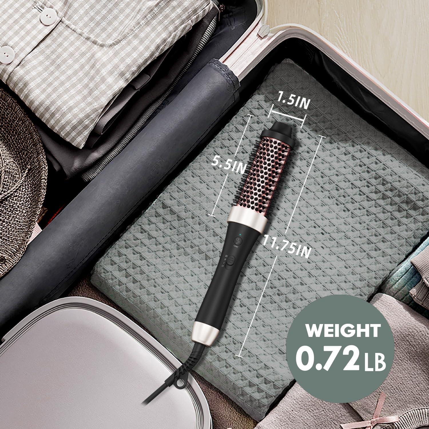 GETLL Ionic Thermal Brush Curling Iron Brush 1.5 Inch