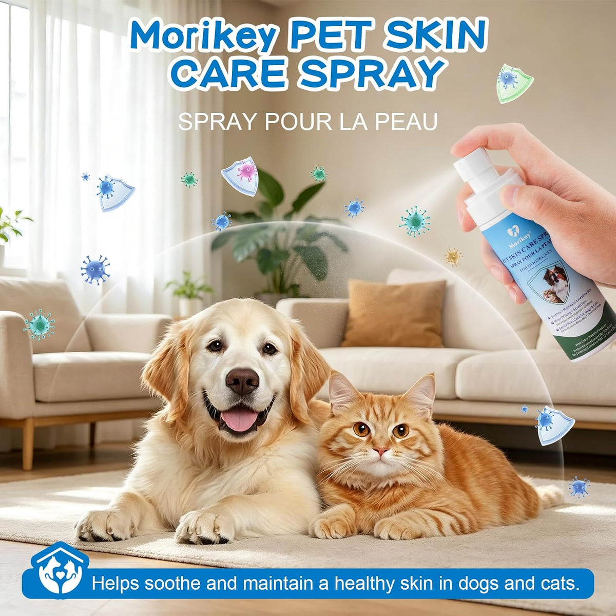 Morikey Pet Wound Care, Gentle Formula Wound Spray for Pets, 4.06OZ