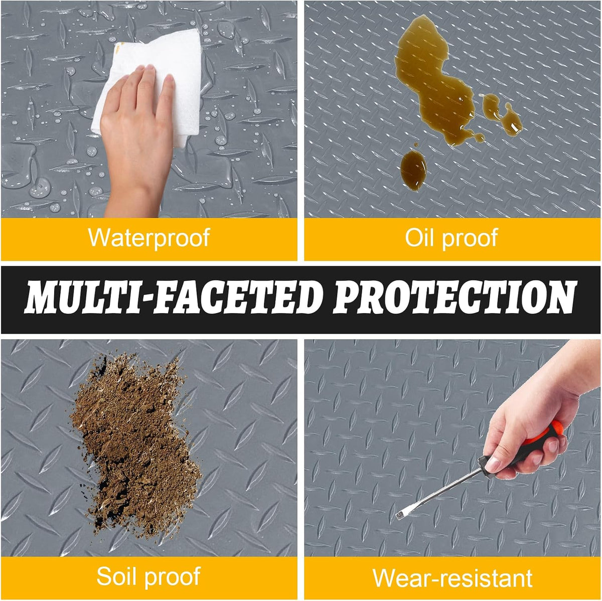 Grandroad auto 8x20 FT Garage Floor Mat, 2.8mm, Gray