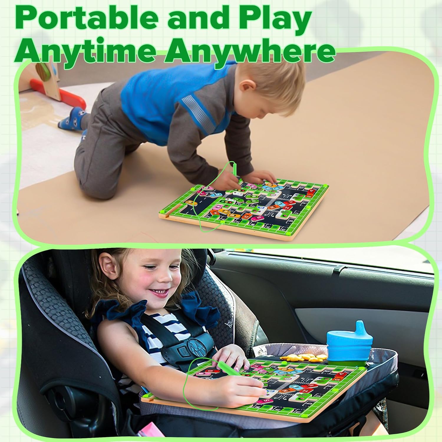 Magnetic Alphabet Maze - Montessori Toys for 3 4 5 Year Old