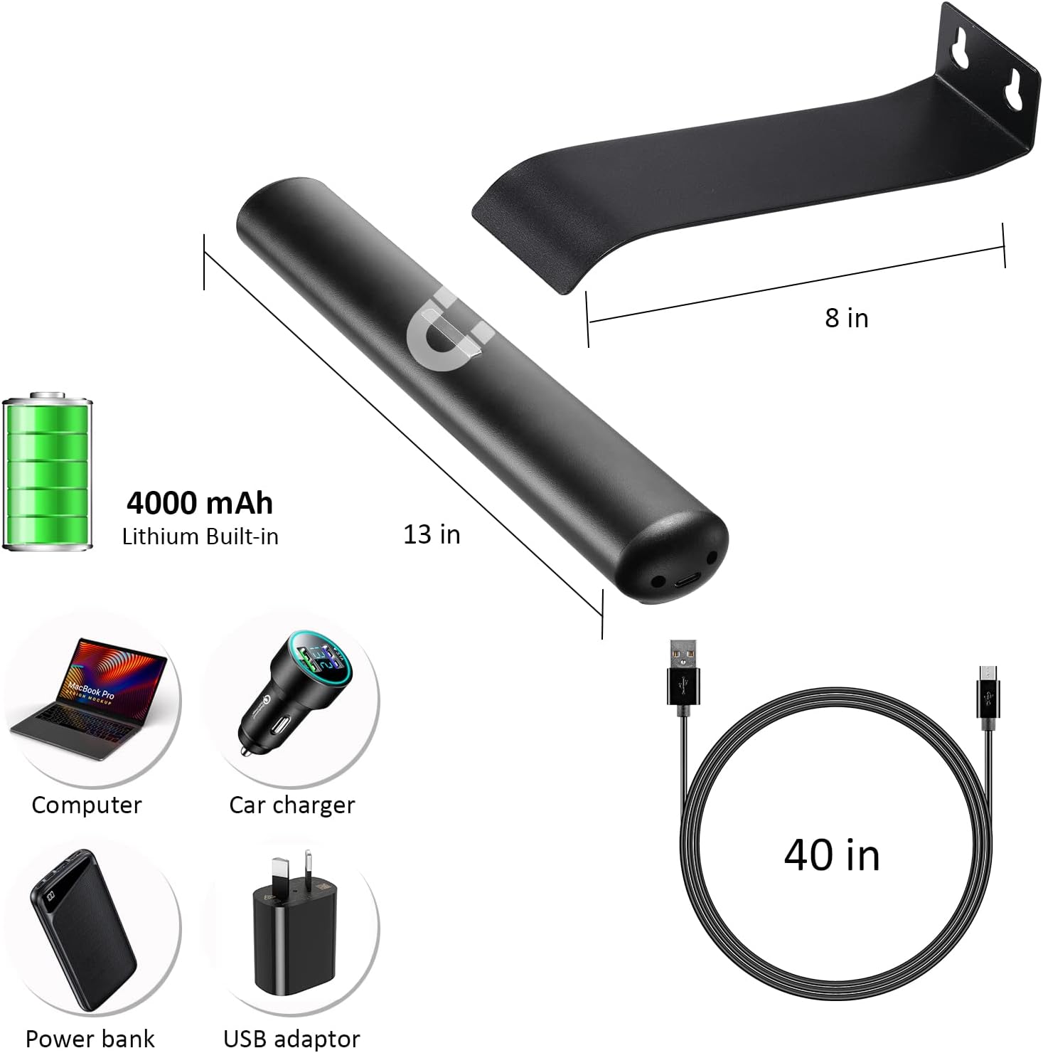 Wireless Picture Light Battery Operated,Rechargeable Painting Light with Remote Control 300LM