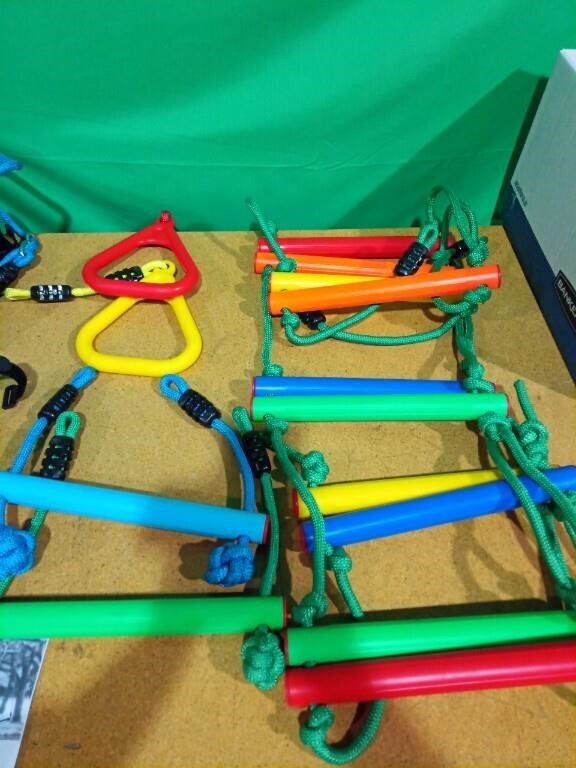 Gymnastic Rings, Dripe x Obstacle Course for Kids. 60ft Rope With Ratchets, Trapeze Swing