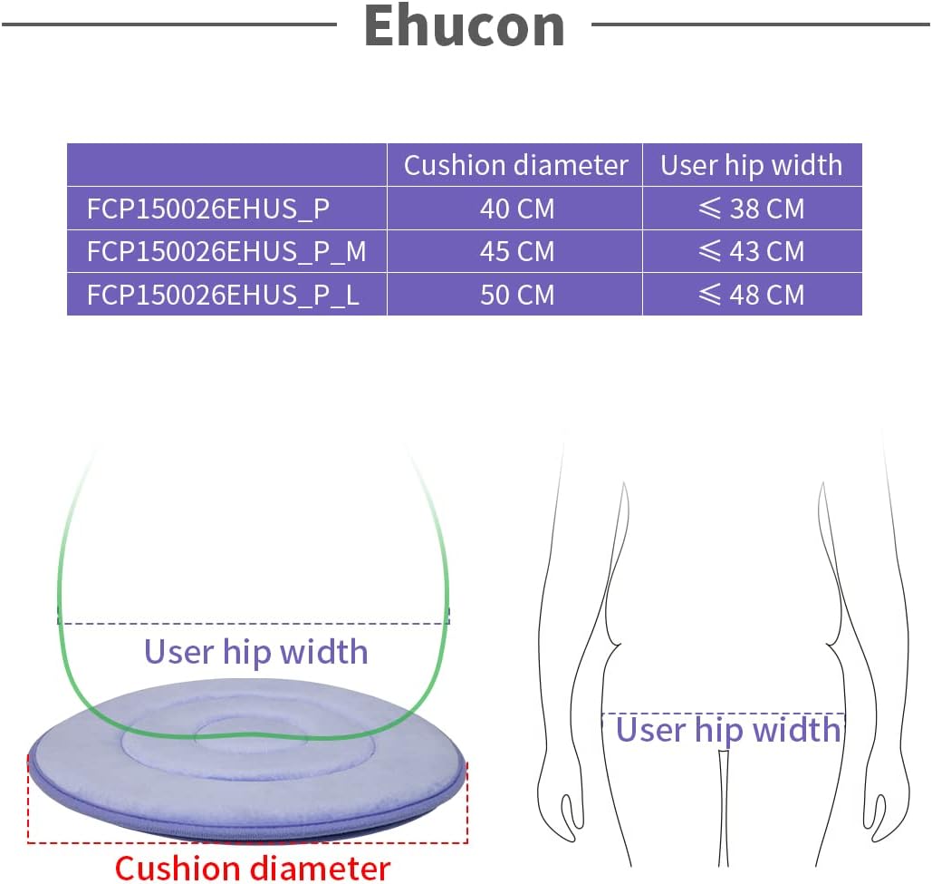 Ehucon 360 Degree Swivel Seat Cushion, (Purple, 15.7IN X 15.7IN)