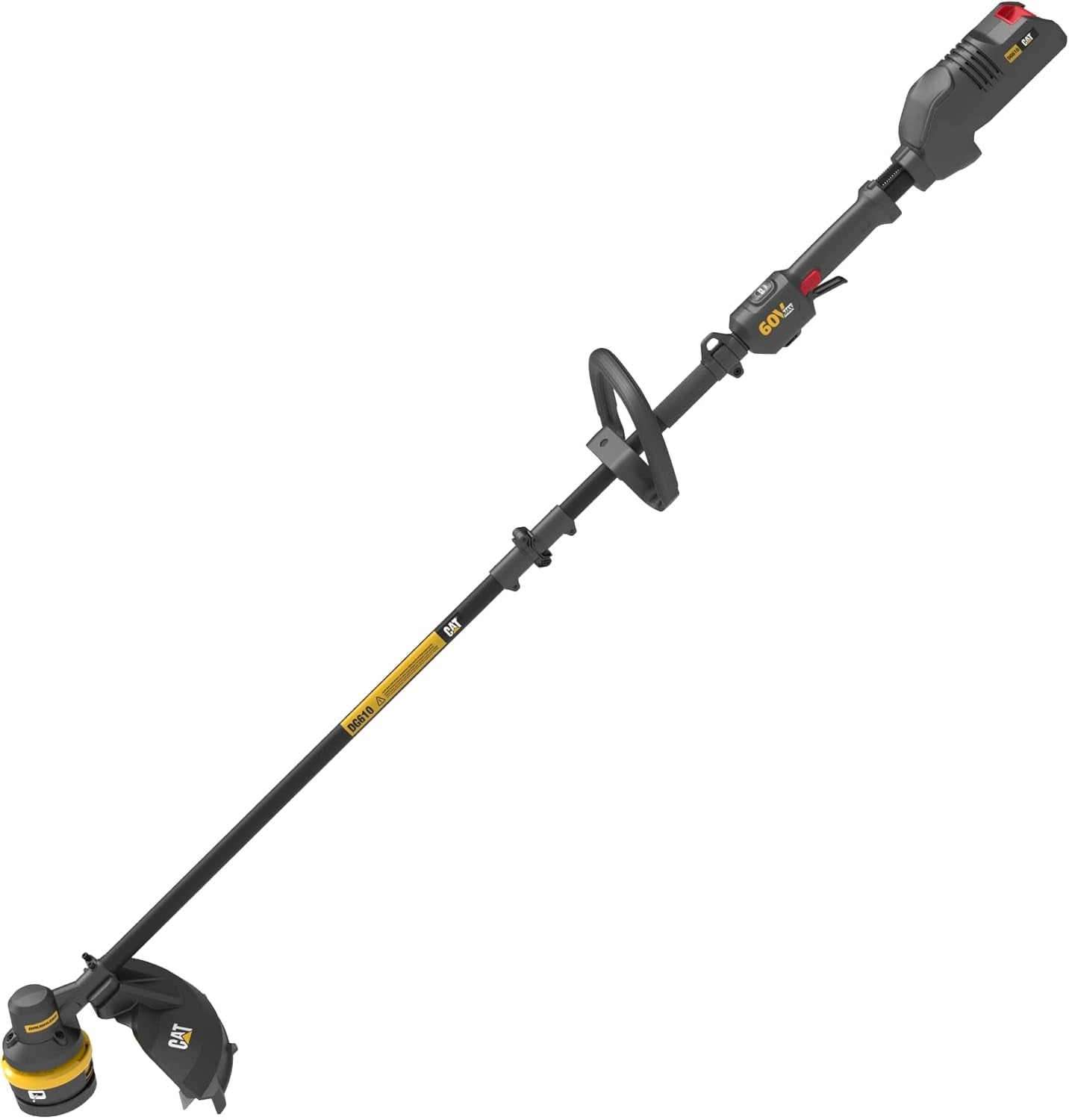 CAT 60V Cordless Grass Trimmer, DG610, 15" Cut Path, Black/Yellow