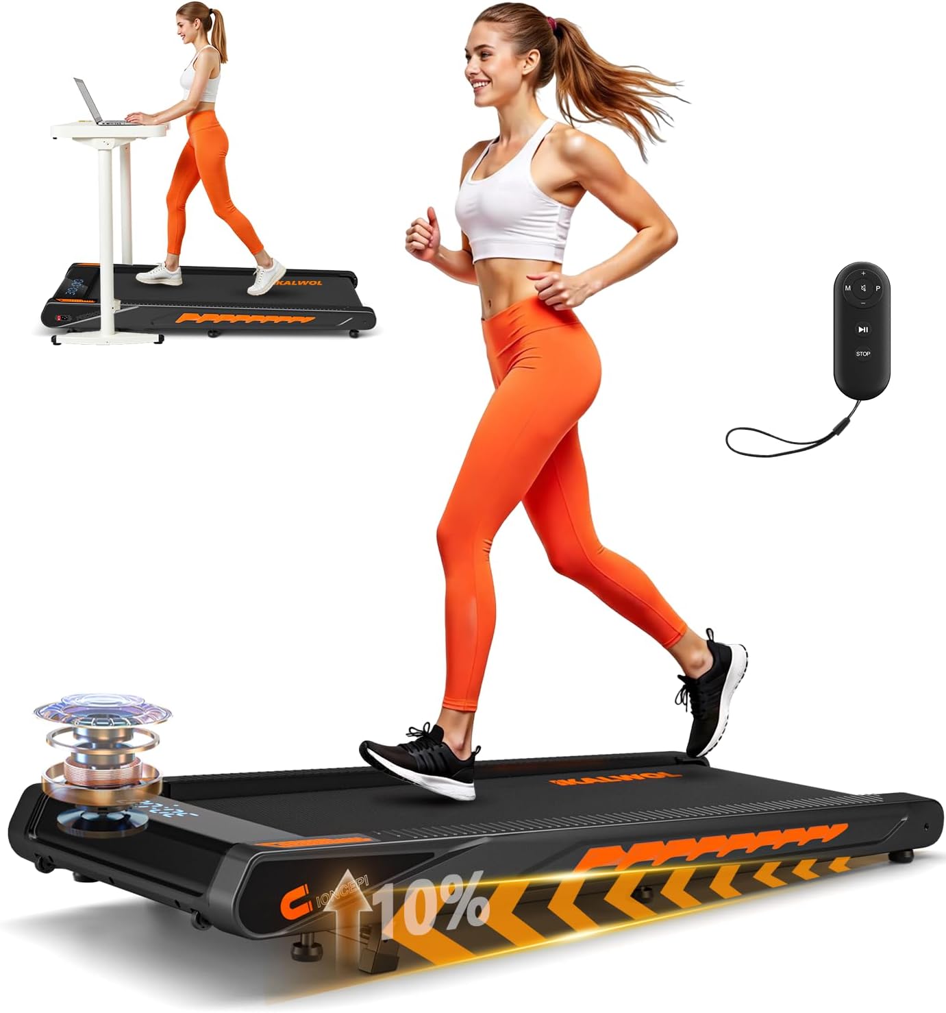 Walking Pad Treadmill with Speaker, 4-in-1 6.2MPH