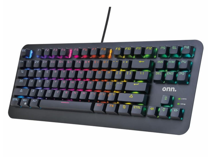 onn. ONA23HO018C RGB Mechanical Compact Tenkeyless (TKL) Gaming Keyboard. 87 Keys