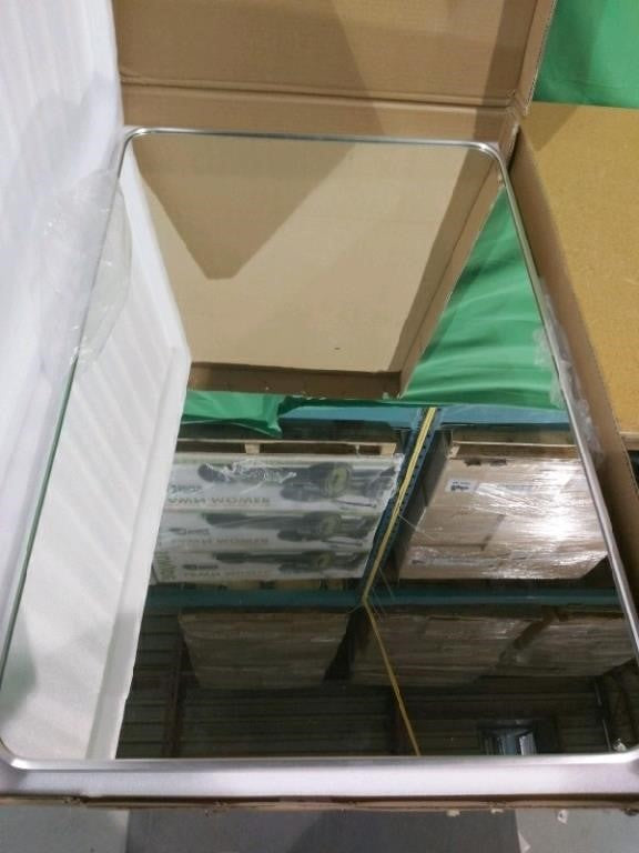 URnicehome, Rectangle Mirror, Metal Framed, Silver