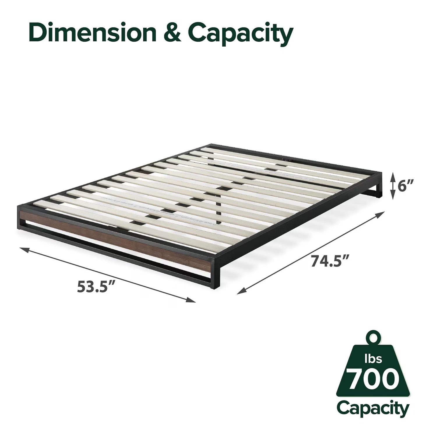 Zinus Suzanne 6 Inch Metal and Wood Platform Bed Frame FULL