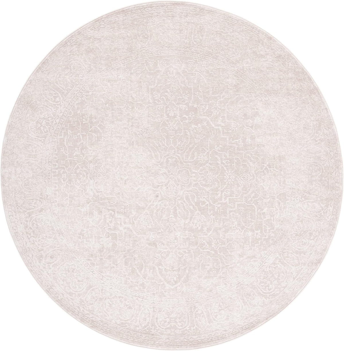 Reflection Collection Area Rug - 8' Round, Creme & Ivory, SAFAVIEH