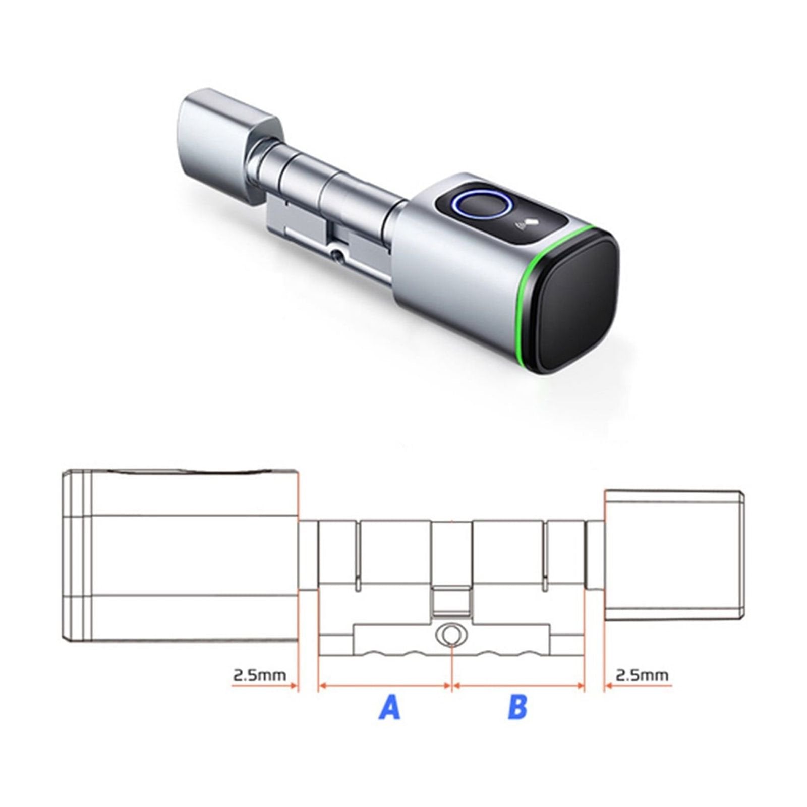 Door Lock, Tuya Smart Lock Cylinder Fingerprint Card Key App