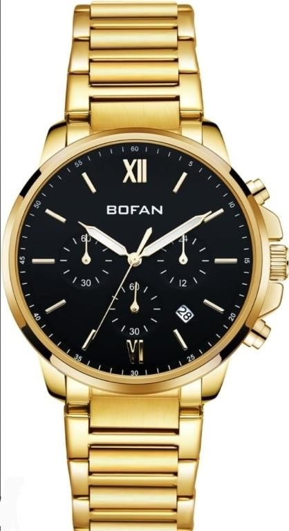 BOFAN Mens Watches Gold Watches for Men