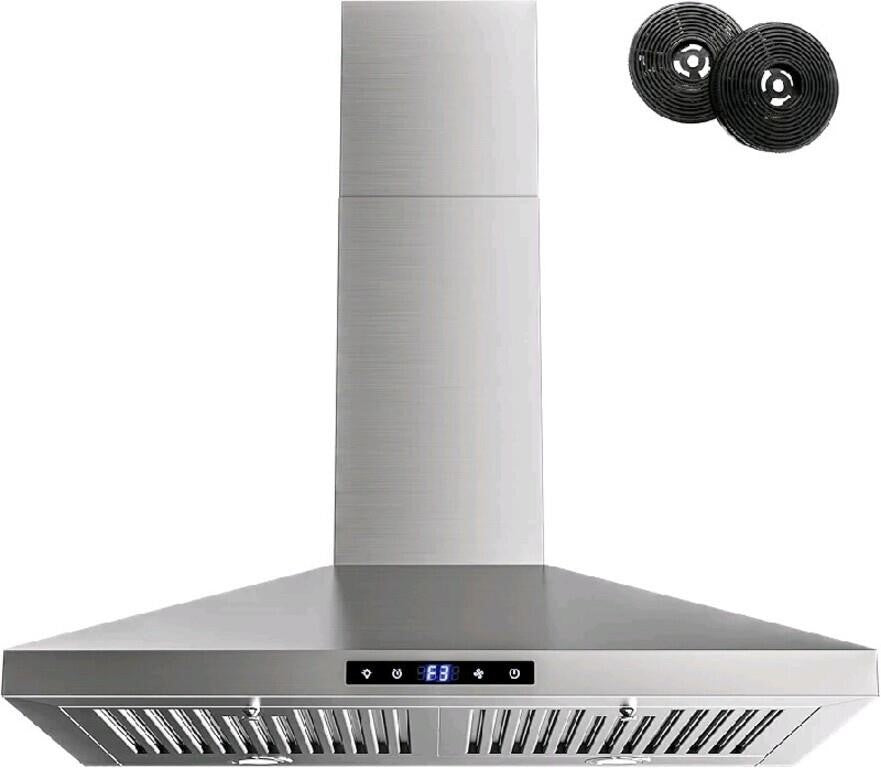 FIREGAS Range Hood 30 inch, Stove Vent Hood with Permanent Filters,