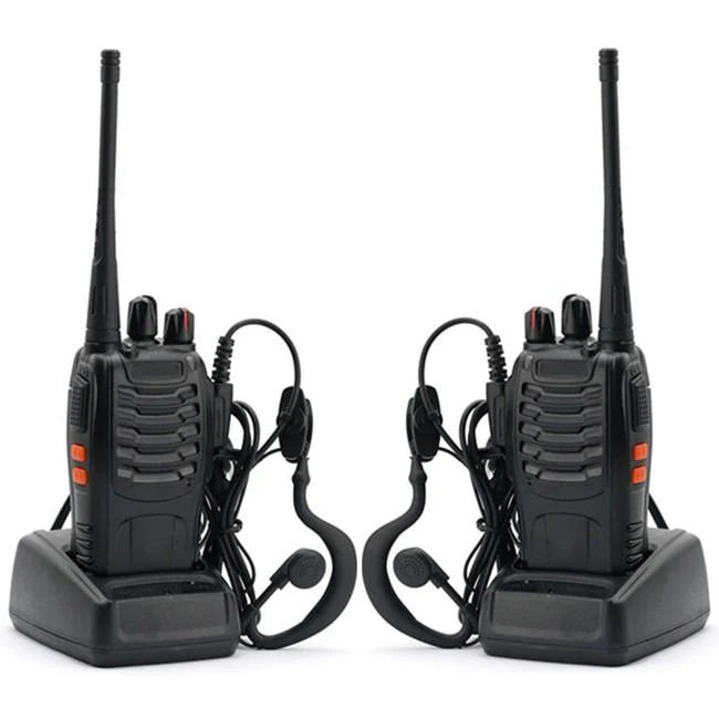Radio Walkie Talkie 2W 16-Channel Two Way Radio with Earpiece, LED Flashlight