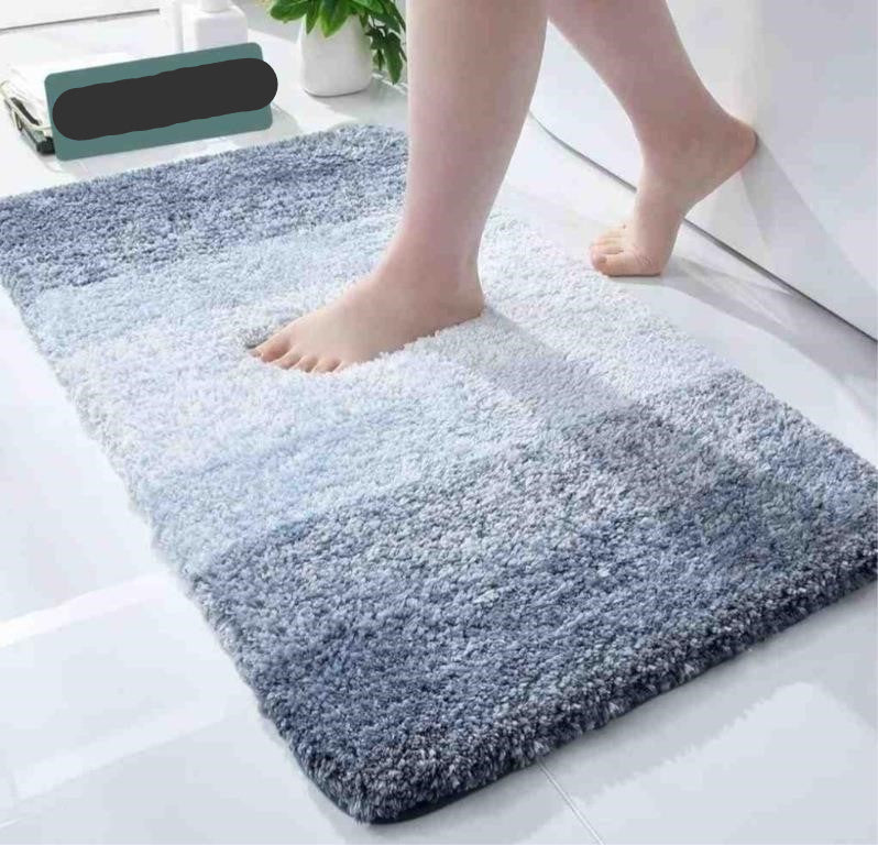 OLANLY Luxury Microfiber Bath Mat 16"x24", Blue