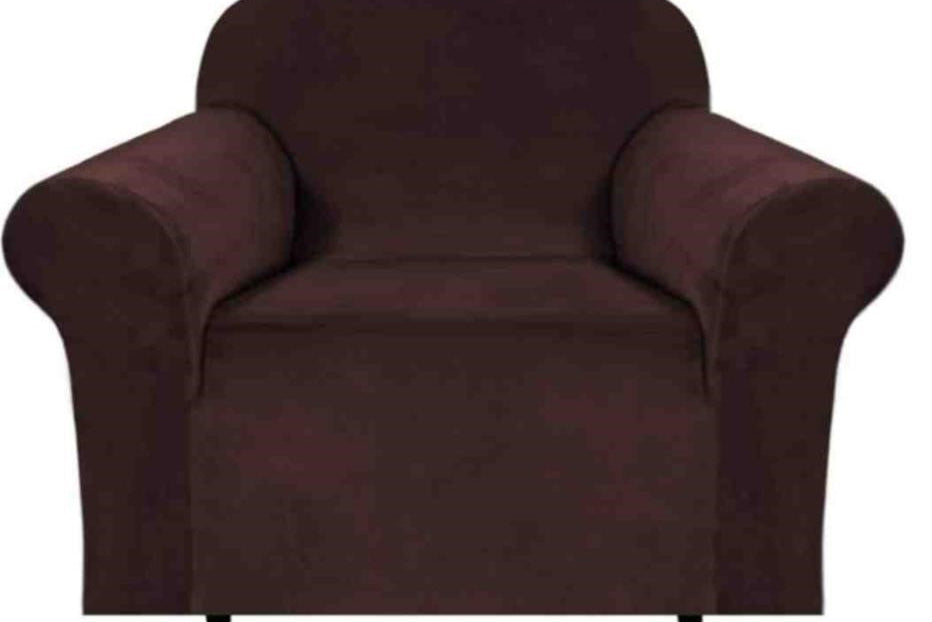 Thick Velvet Stretch Sofa Covers, (Armchair 1 Seater, Burnt Brick), 31 inch -49 inch |