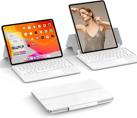 MAGIC JOHN iPad Case with Keyboard, 11 inch, White