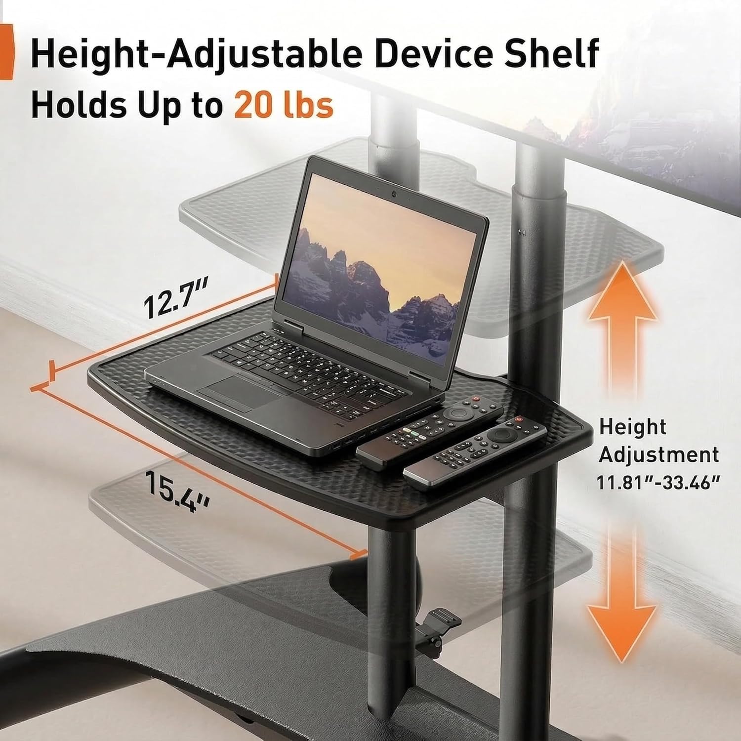 Mobile TV Cart for 32-83 Inch Flat/Curved LED/LCD/OLED TVs Rolling