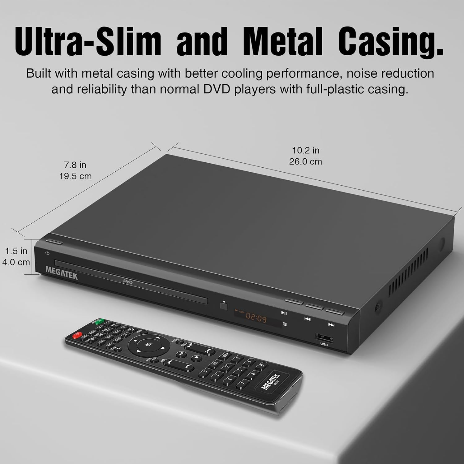 Megatek Region-Free HDMI DVD Player for TV, DP260M55HD