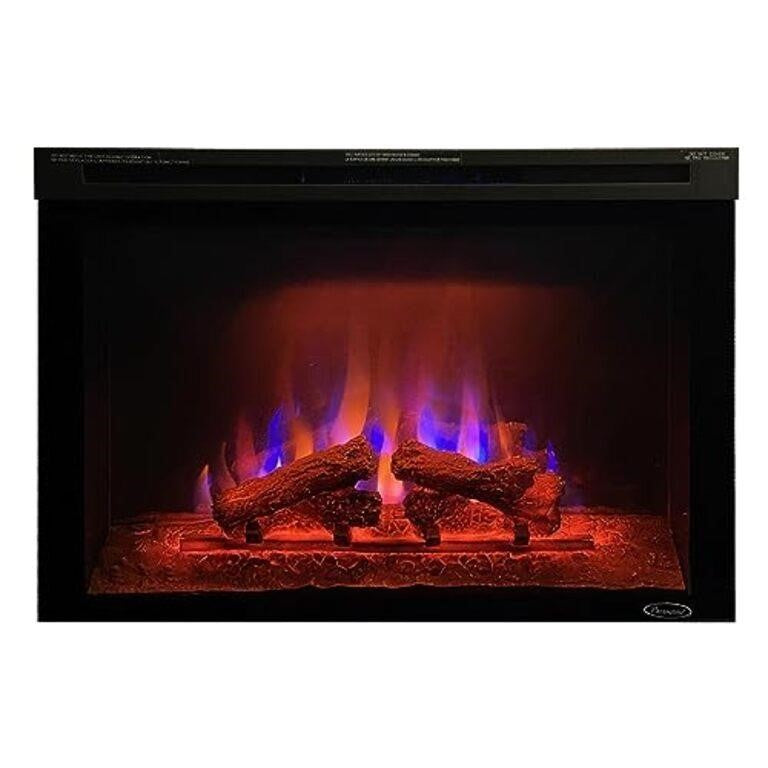 Paramount ActiveFlame Jasper Built-in Electric Fireplace, 30IN, EF-130P, Black