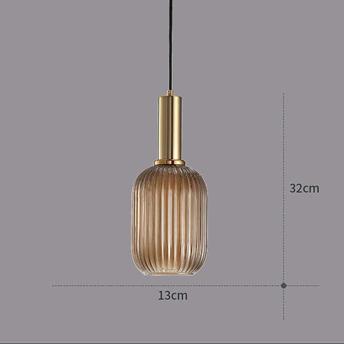 MZSUS 5.03'' Glass Pendant Light,Gold Copper Penda