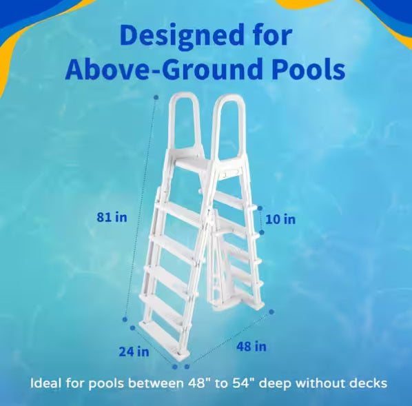 Blue Wave NE1222 A-Frame Flip Up Ladder for Above Ground Pools