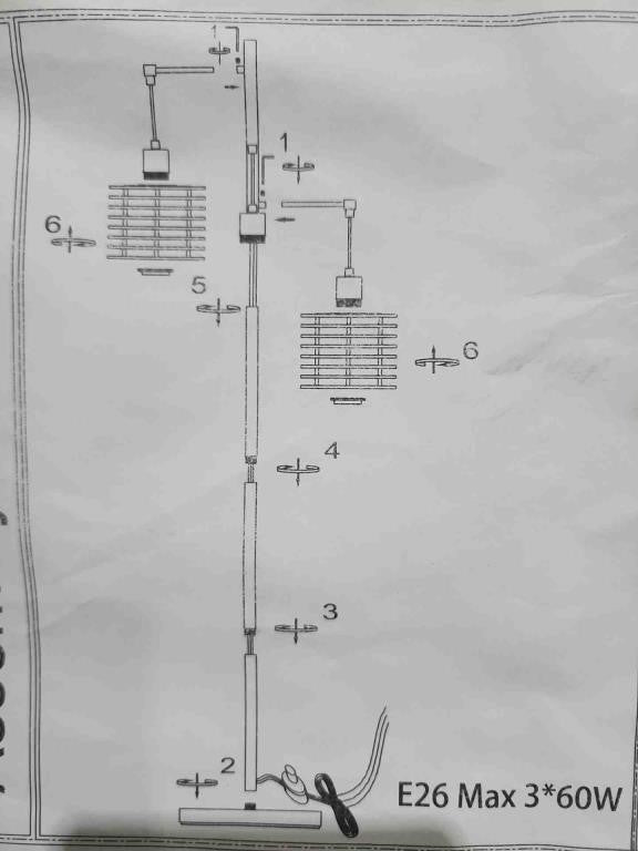 Ruggable 2 Light Standing Lamp, Black