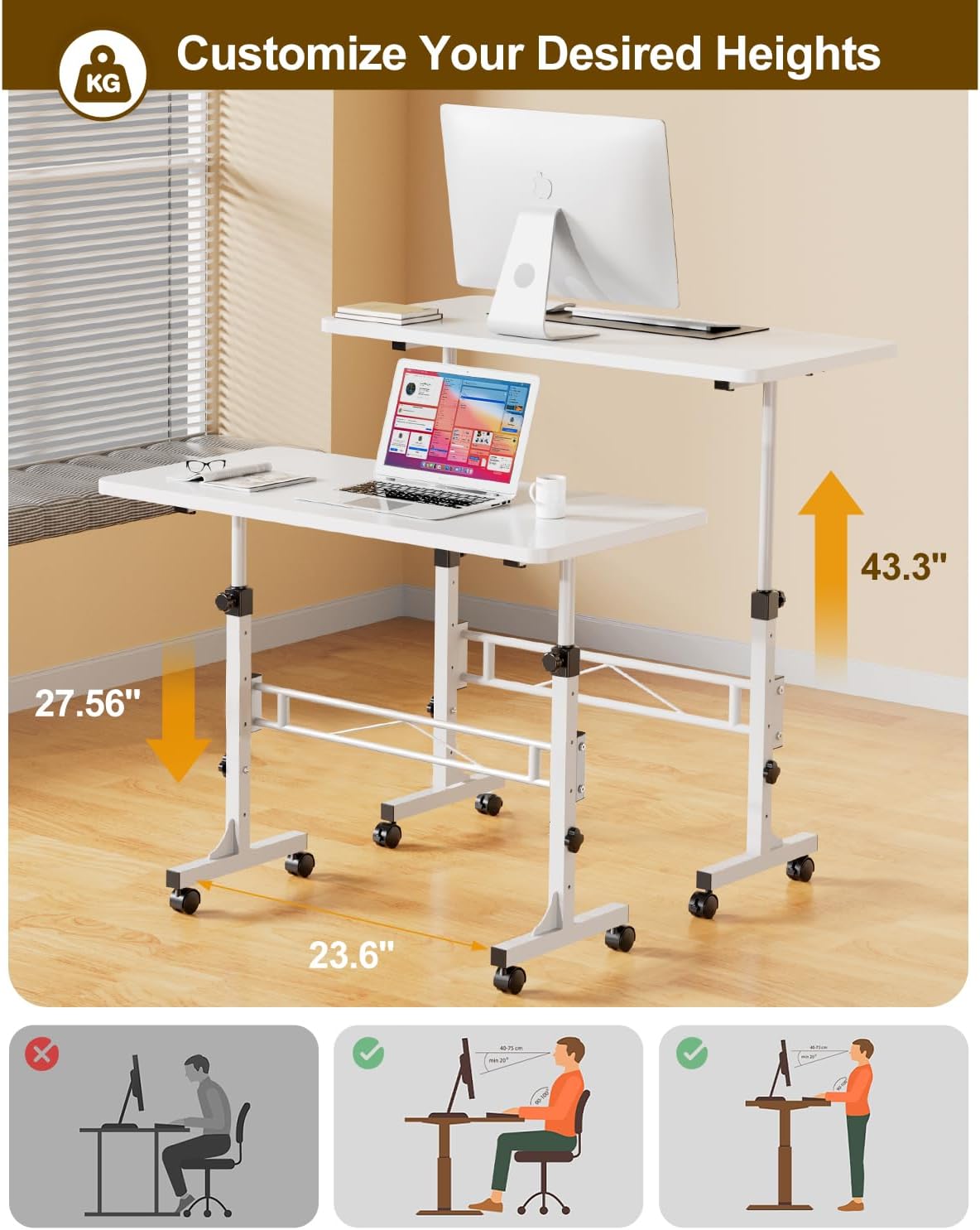 Amztabler Small Standing Desk Adjustable