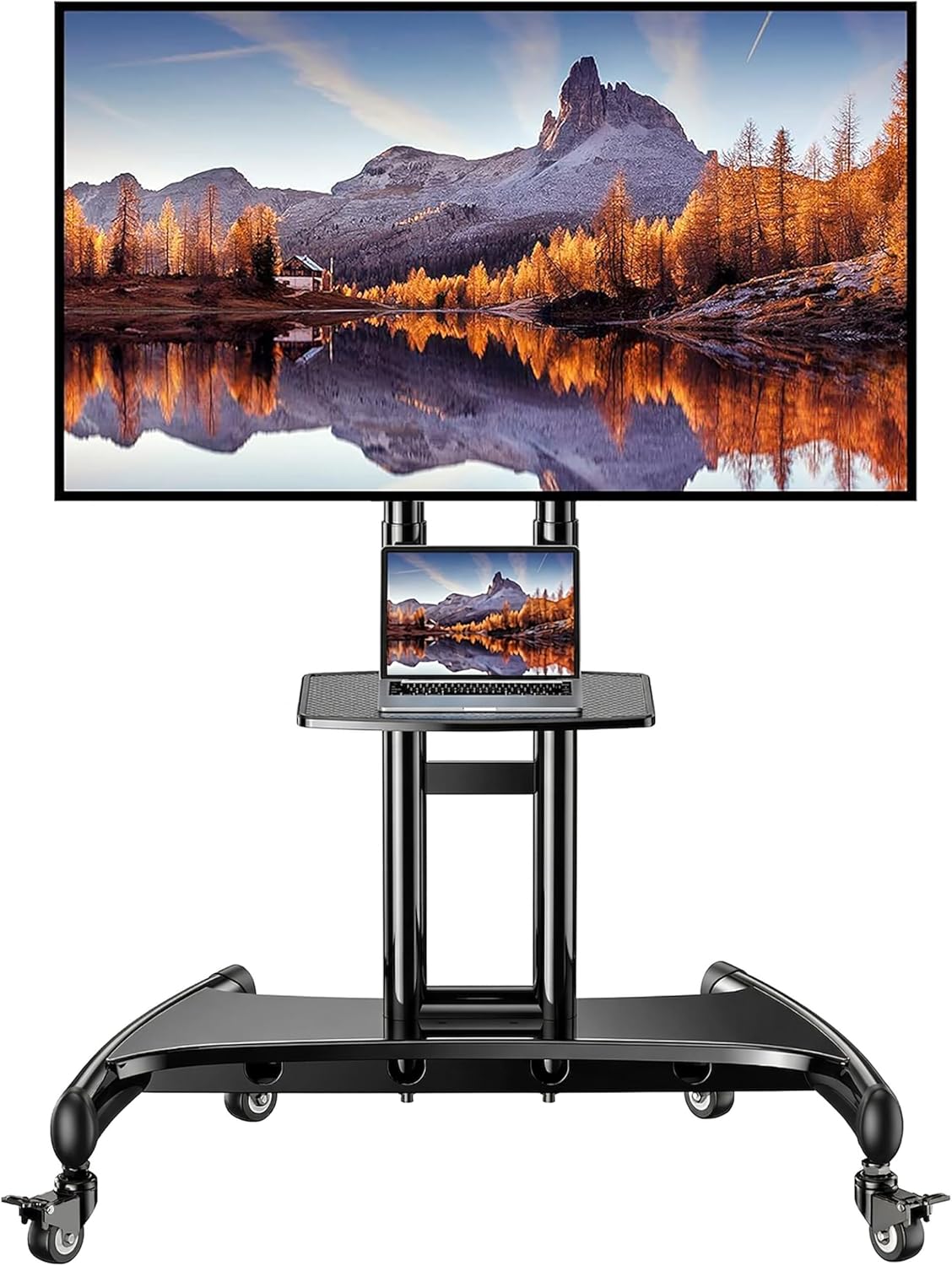 Mobile TV Cart for 32-83 Inch Flat/Curved LED/LCD/OLED TVs Rolling