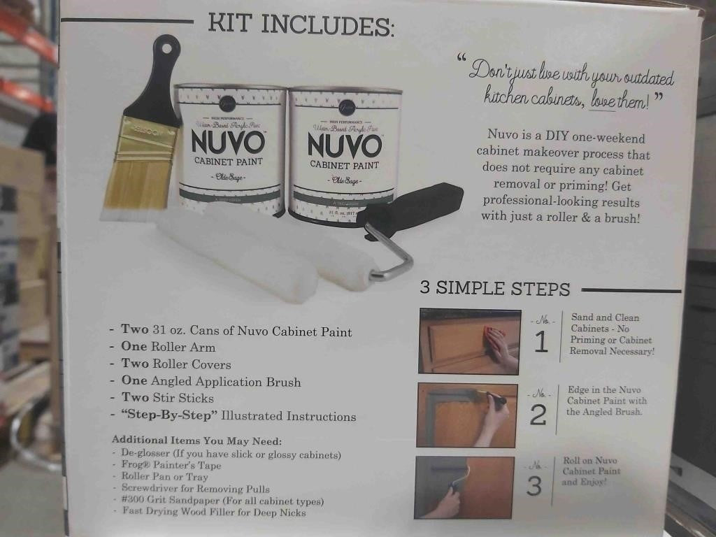 Nuvo Cabinet Paint Kit, OLDE SAGE A GREY GREEN