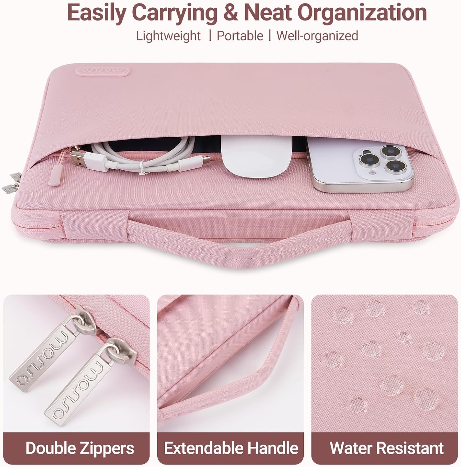 Mosiso Compatible with MacBook Air 15" Case 2026-2023, Baby Pink |