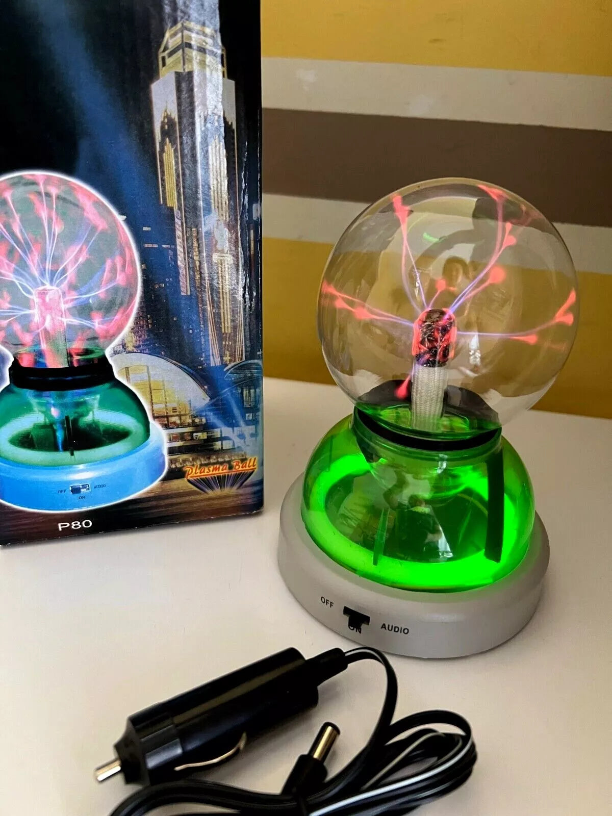 Plasma Ball Sound Activate Electric Static Globe